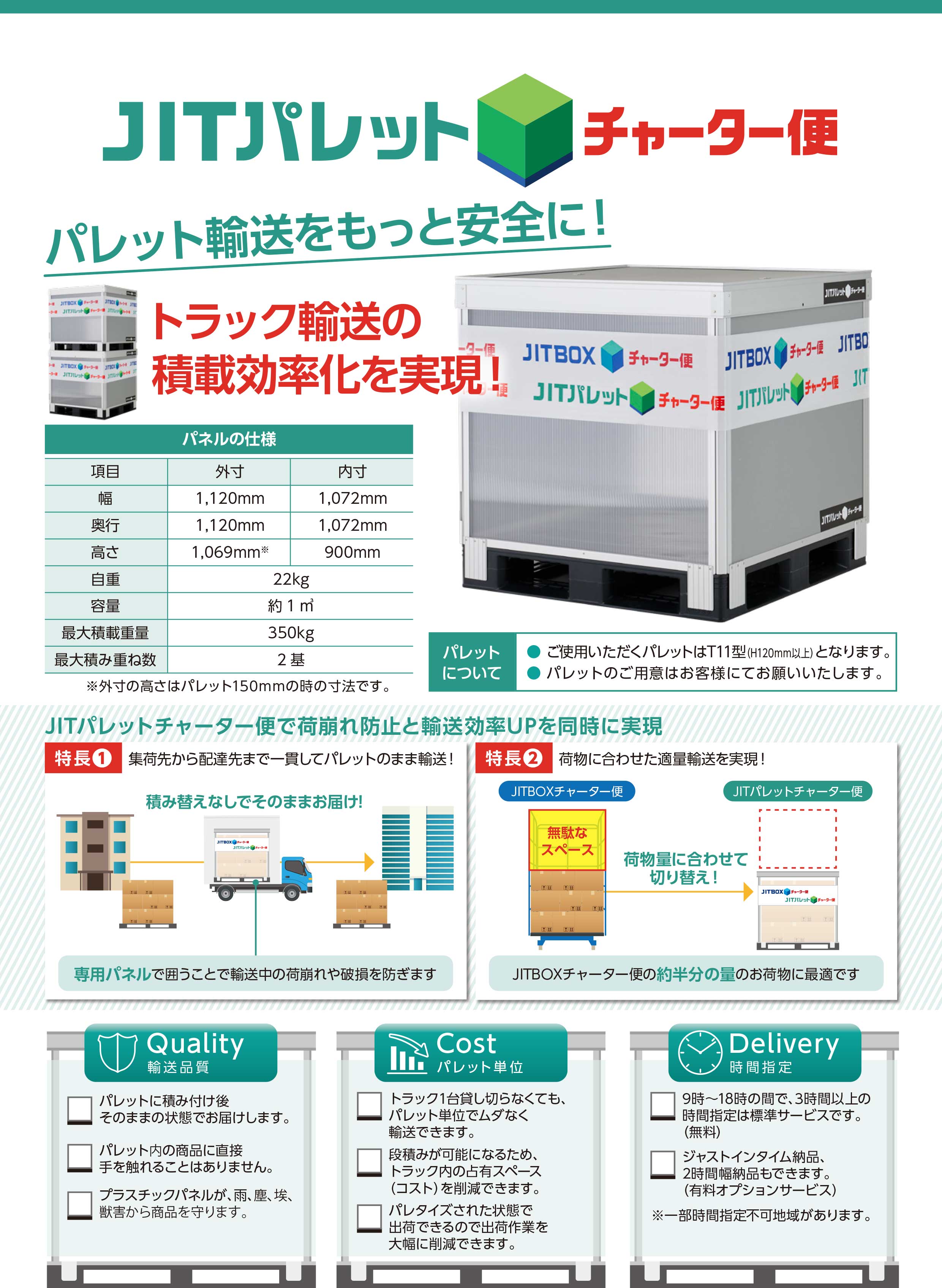 JITパレットチャーター便