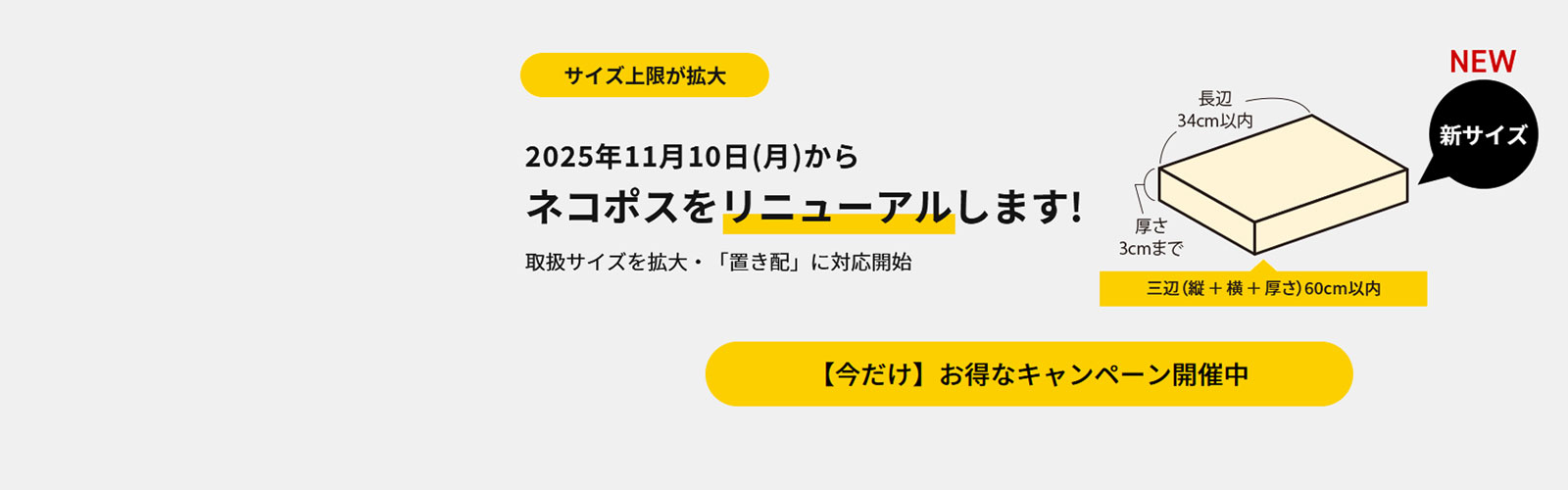 ネコポスリニューアル