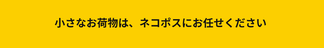 小さなお荷物は、ネコポスにお任せください