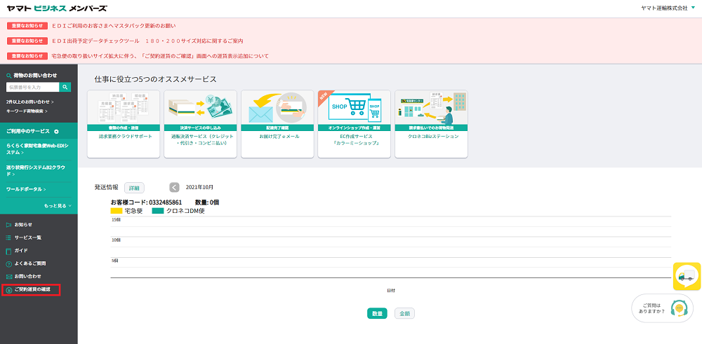 契約運賃表示